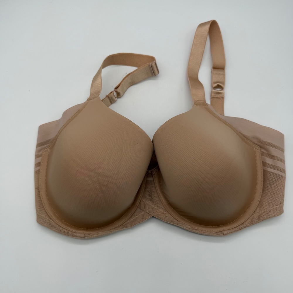 Paramour Marvelous Side Smoothing T-Shirt Bra Nude Tan 34DD 245033